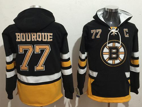 Bruins #77 Ray Bourque Black Name & Number Pullover NHL Hoodie